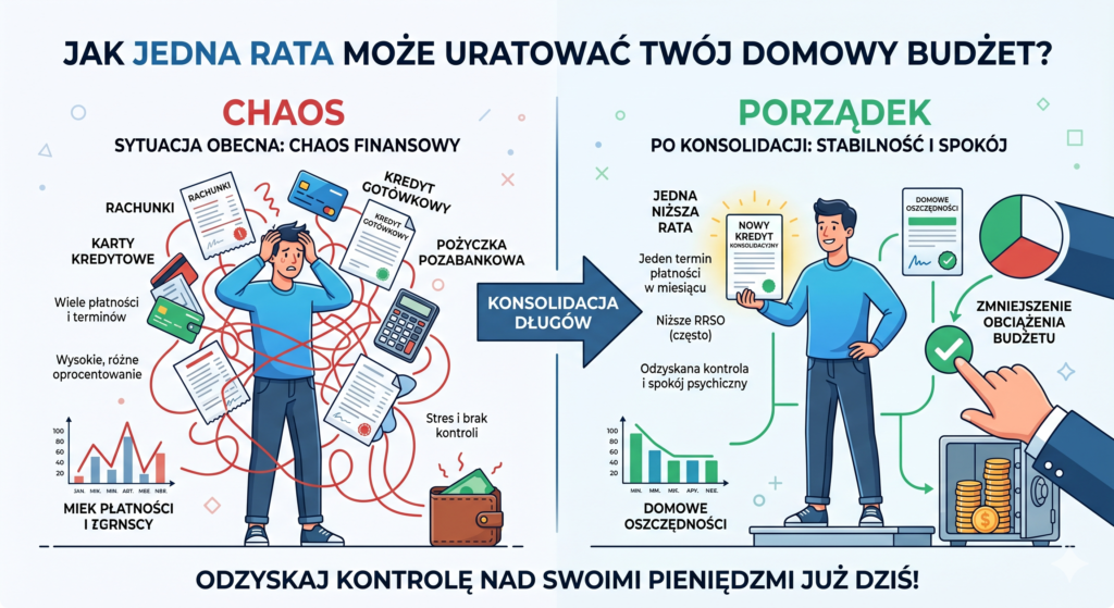 Konsolidacja może uratować domowy budżet